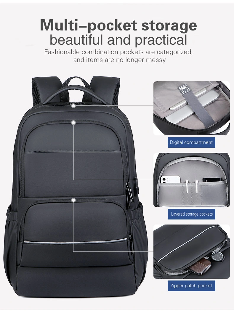 Custom Business Waterproof Laptop Bags School Travel USB Charging Men Smart Backpack